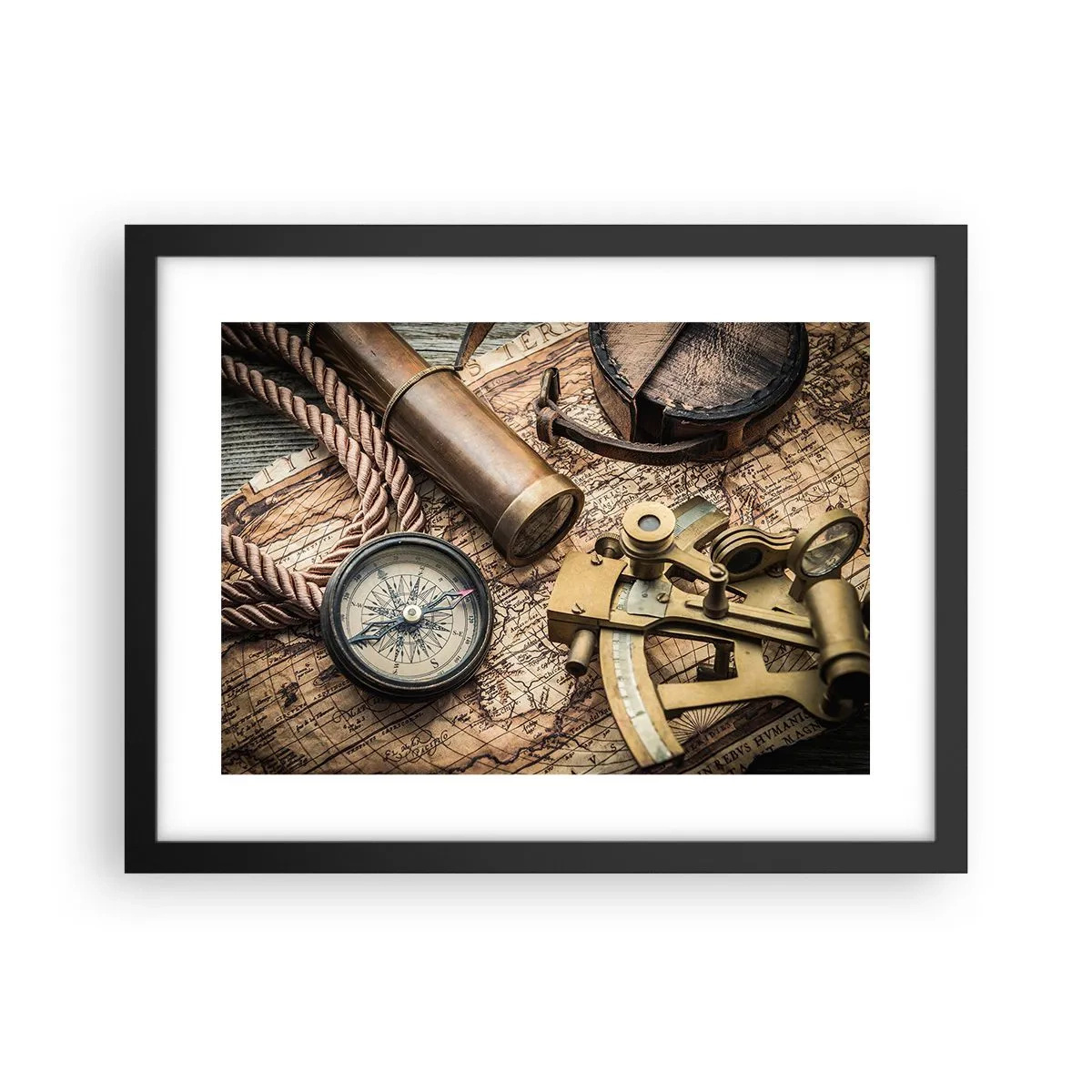 Poster in einem schwarzem Rahmen - Setze Sie einen Kurs - 40x30 cm