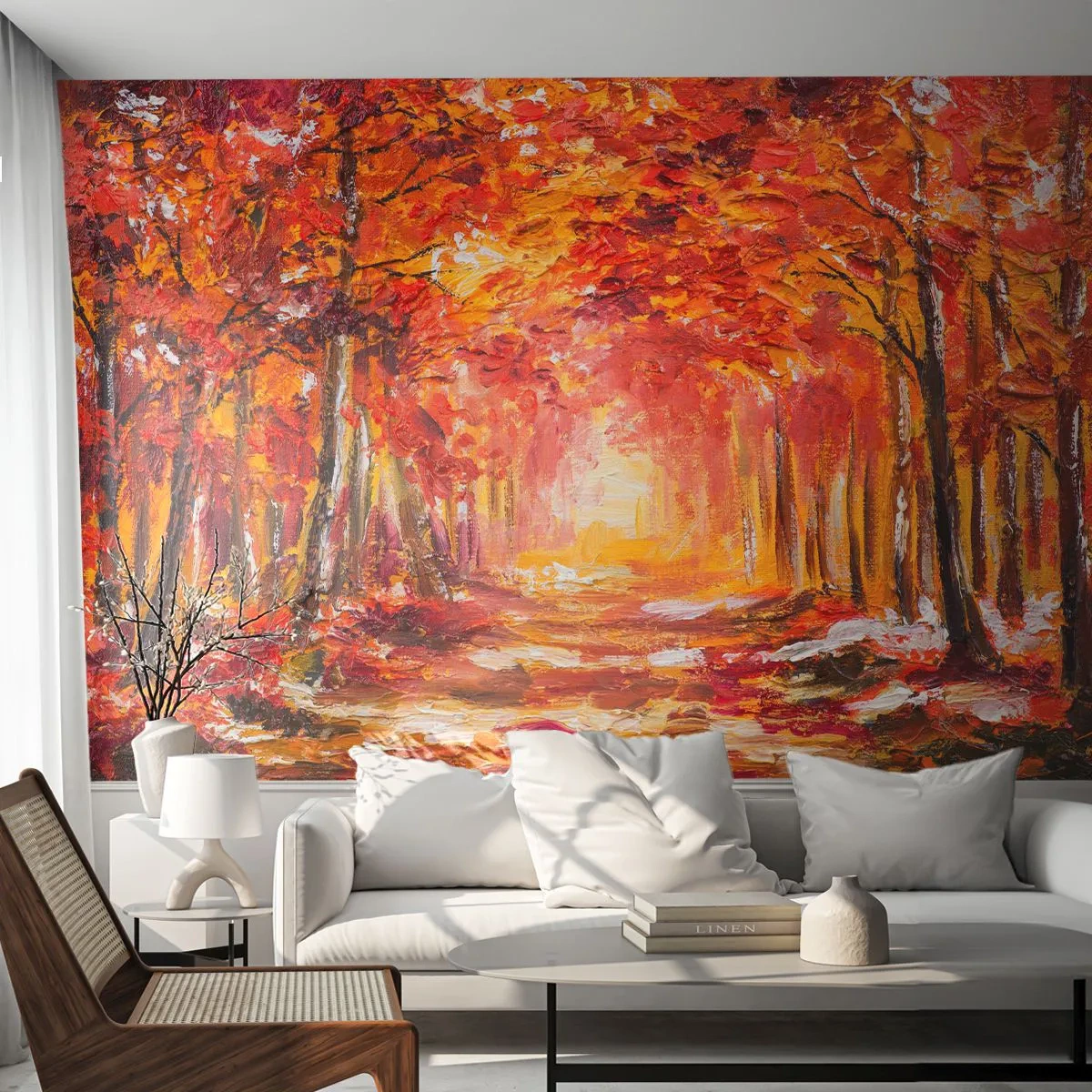 Fototapete Premium Canvas - Kupferwald - Herbst, Park, Landschaft - 150x105 cm