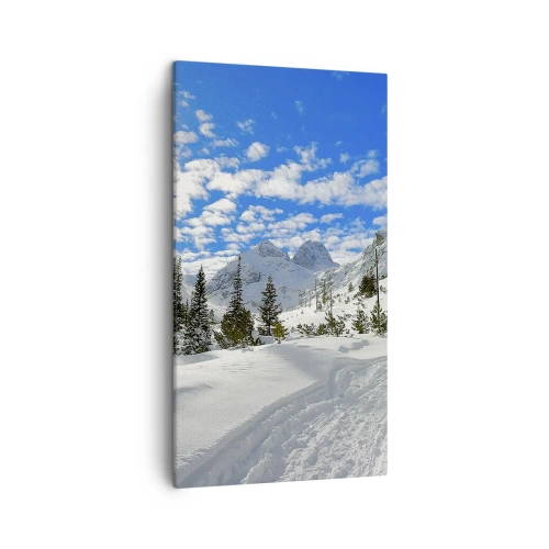 Bild auf Leinwand - Leinwandbild - Im Schnee und in der Sonne - 45x80 cm