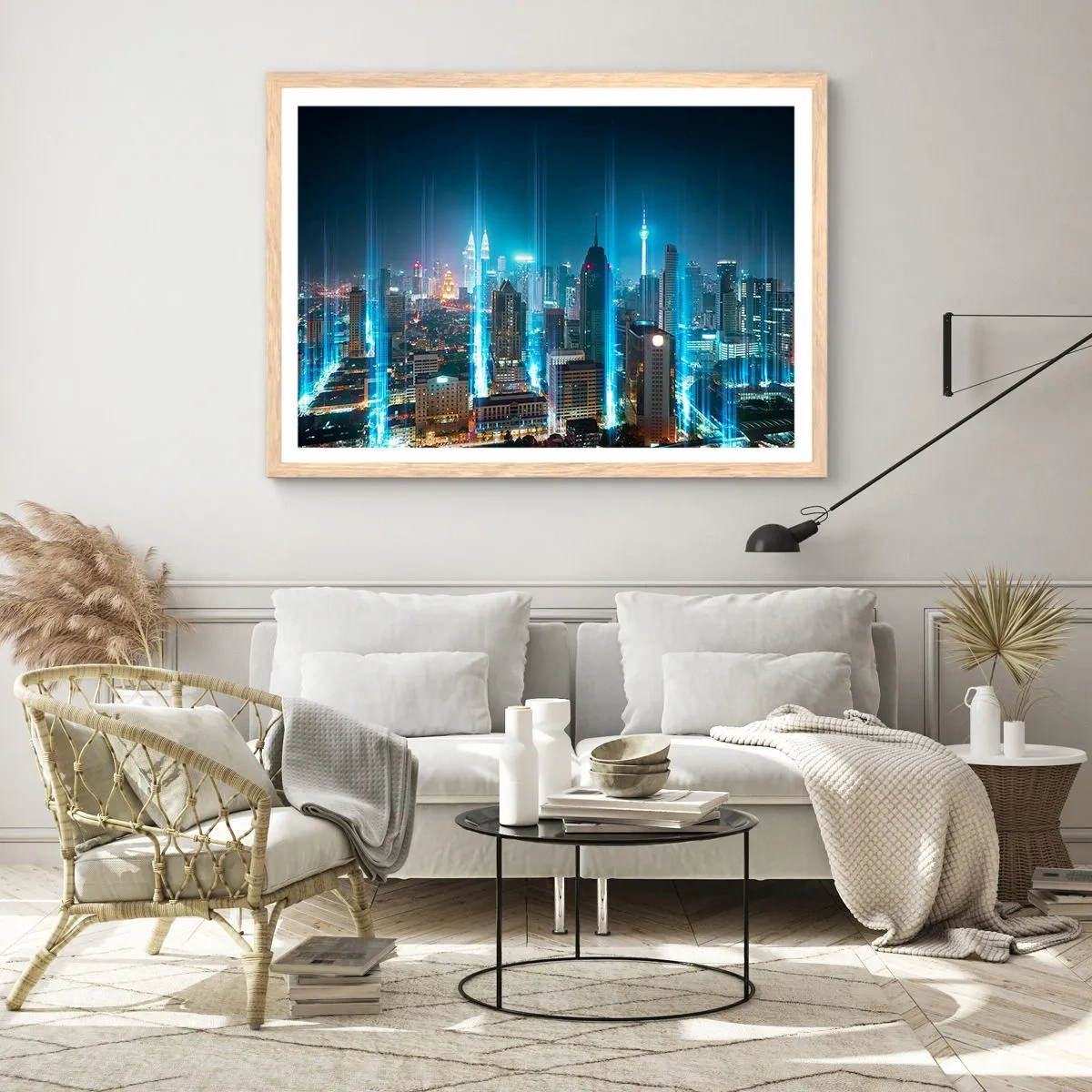 Poster in einem Rahmen aus heller Eiche - Auf Berliner Art gegen den Himmel - 50x40 cm