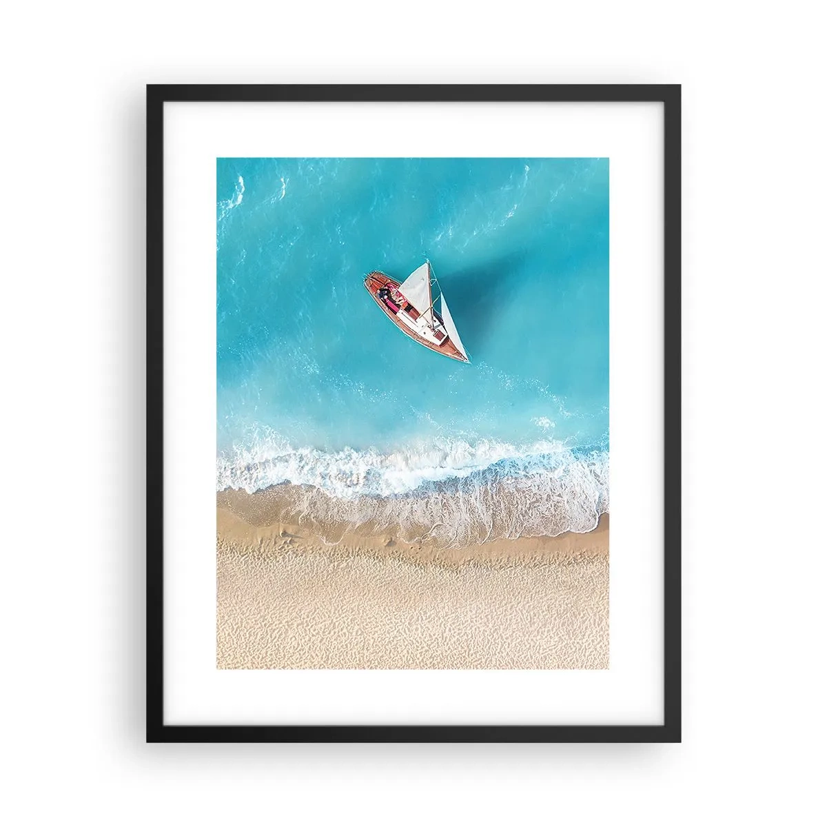 Poster in einem schwarzem Rahmen - An der Grenze von Blau und Gold - 40x50 cm