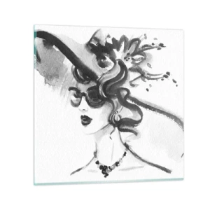 Glasbild - Bild auf glas - Eine Dame mit Charakter - 60x60 cm