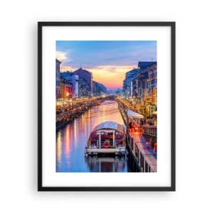 Poster in einem schwarzem Rahmen - Ein Abend voller Licht und Spaß - 40x50 cm