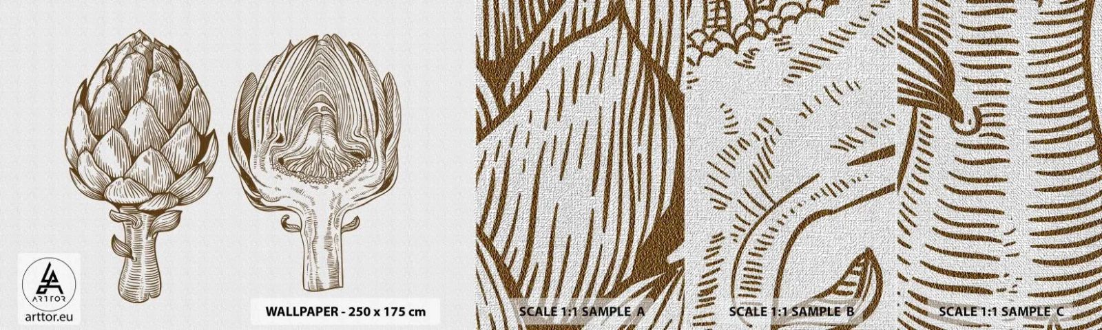 Fototapeten Muster Premium Canvas - Anatomie-Lektion - Artischocke, Küche, Gemüse - 100x30 cm