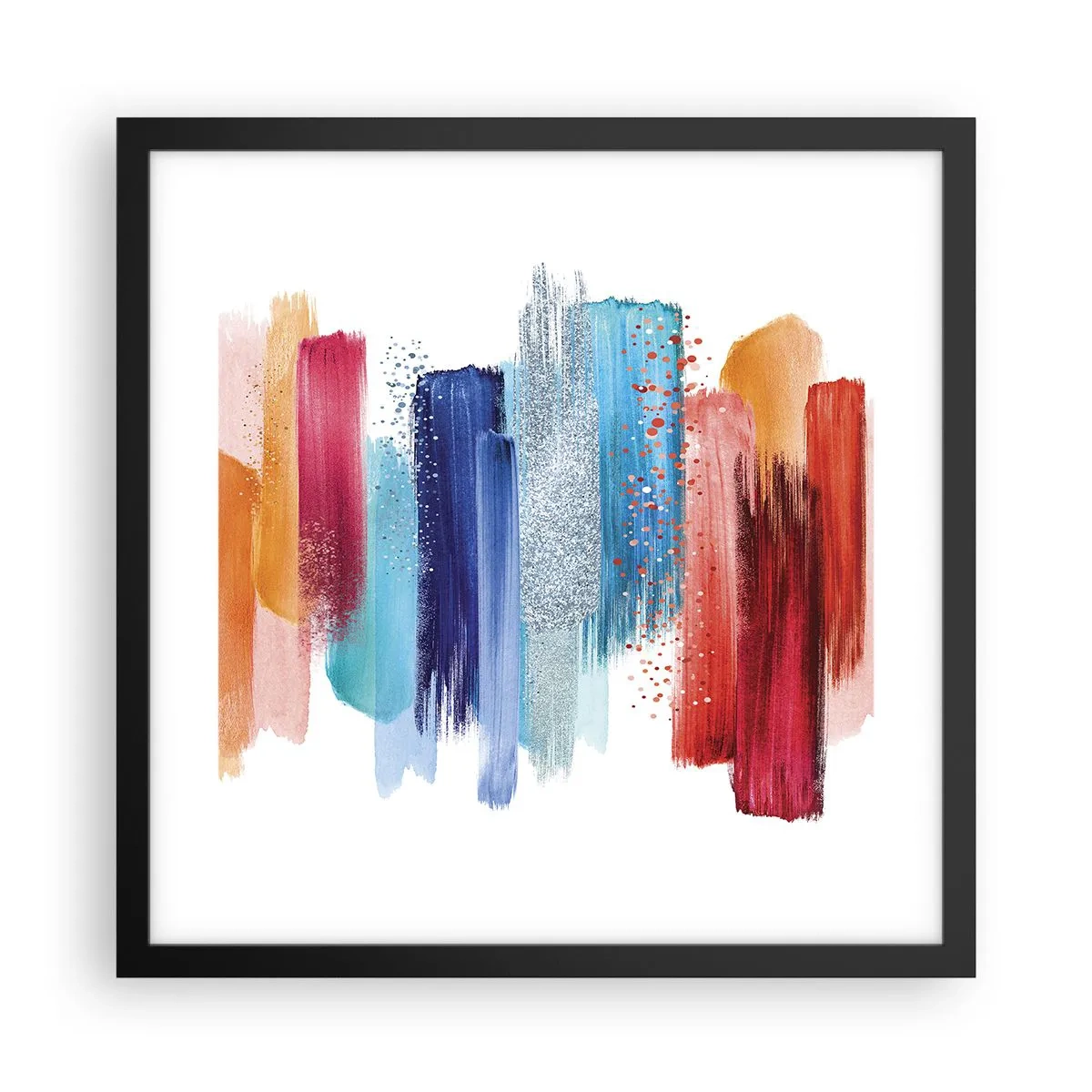 Poster in einem schwarzem Rahmen - Auf und ab - 40x40 cm