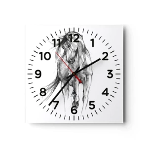 Wanduhr - Glasuhr - Im anmutigen Trab - 40x40 cm
