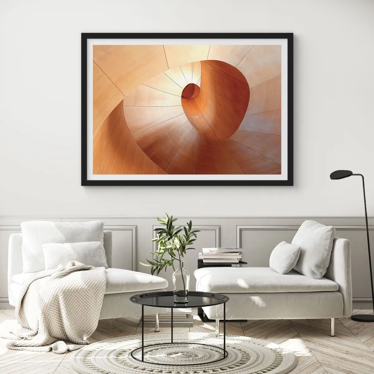 Poster in einem schwarzem Rahmen - Architektonische Serpentine - 40x30 cm