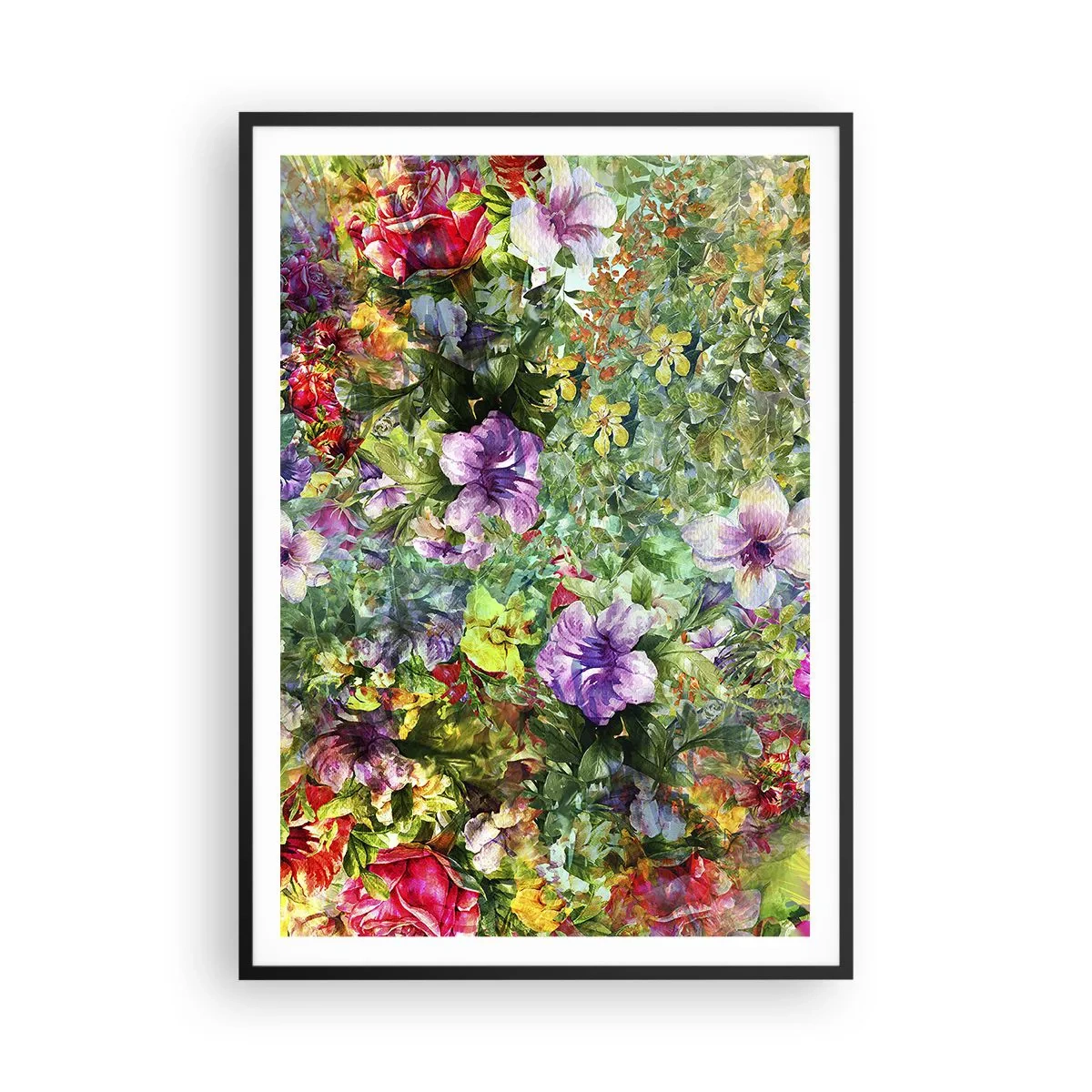 Poster in einem schwarzem Rahmen - In Blumen für das Verderben - 70x100 cm