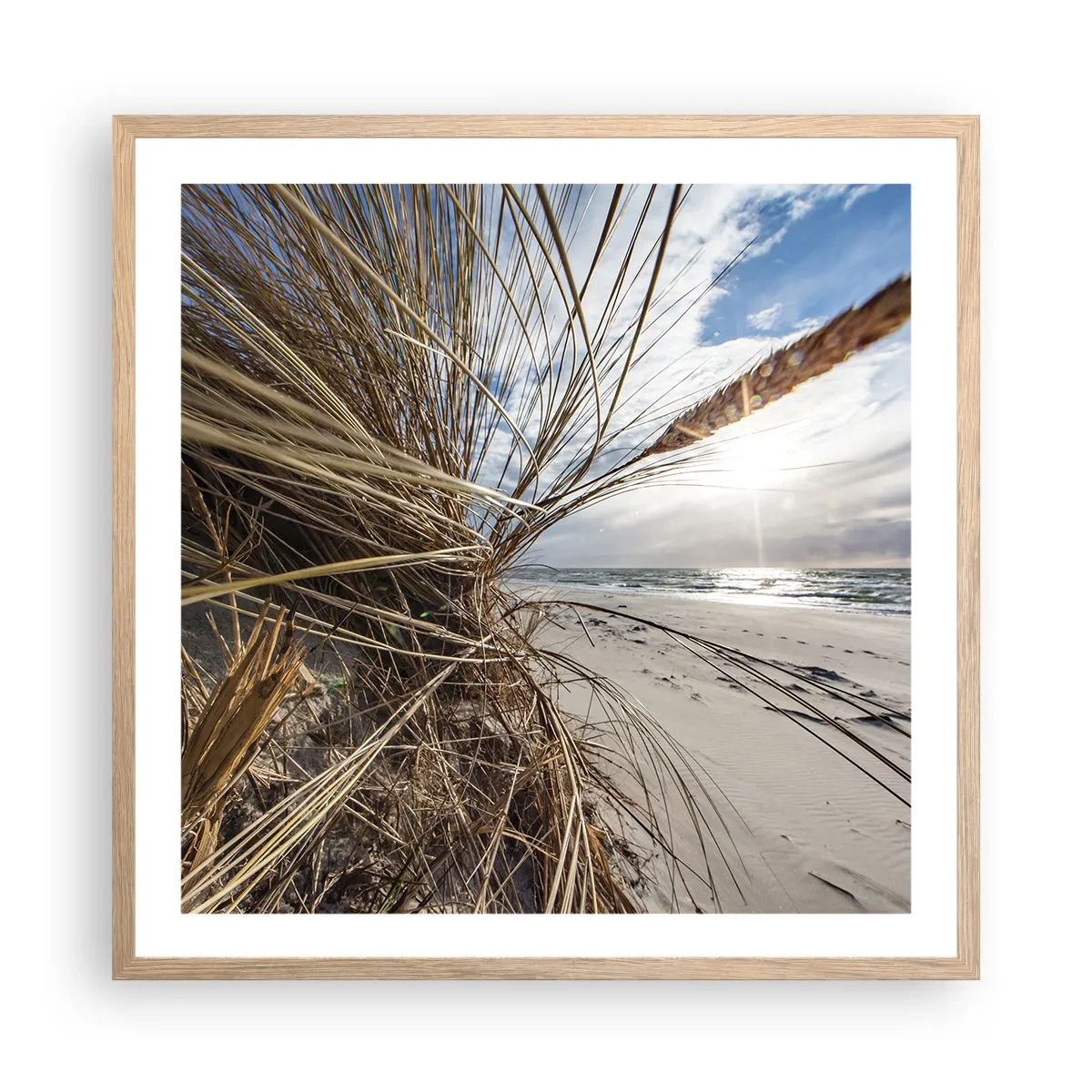 Poster in einem Rahmen aus heller Eiche - Ein Treffen der Elemente der Natur - 60x60 cm