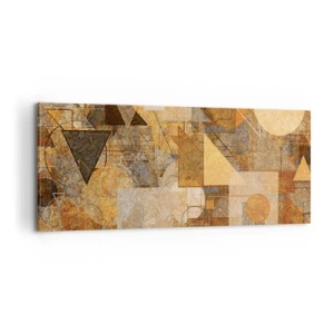 Bild auf Leinwand - Leinwandbild - Eine kubistische Studie aus Bronze - 100x40 cm