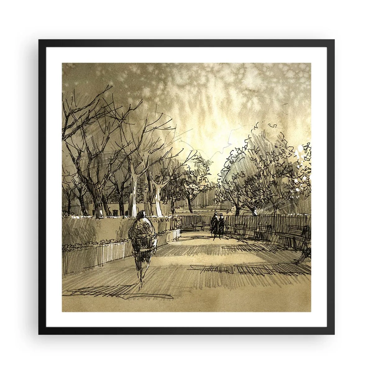 Poster in einem schwarzem Rahmen - Ein Moment mit einer Feder angehalten - 60x60 cm