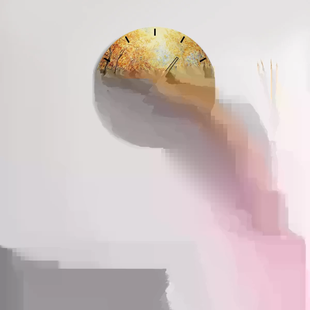 Wanduhr - Glasuhr - Der goldene Strom - 40x40 cm