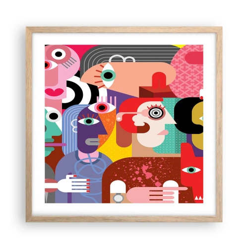 Poster in einem Rahmen aus heller Eiche - Wir sind von Herrn Picasso - 50x50 cm