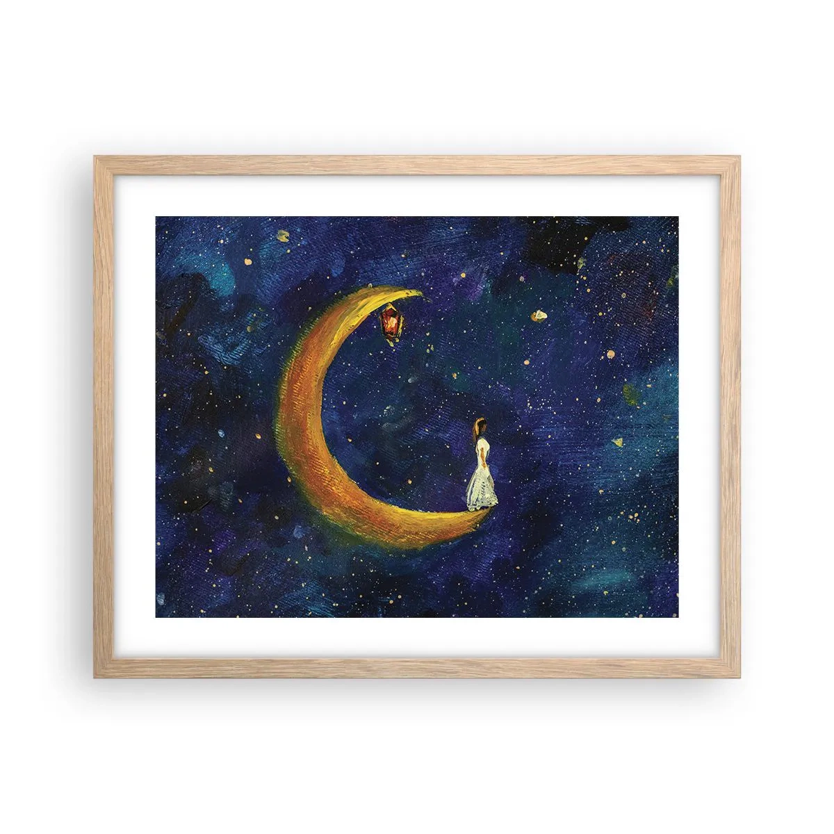 Poster in einem Rahmen aus heller Eiche - Der Ruf der Welt - 50x40 cm