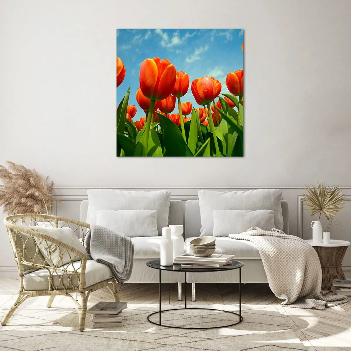 Glasbild - Bild auf glas - Außer dem blauen Himmel brauchen sie nichts in ihrem Leben - 60x60 cm
