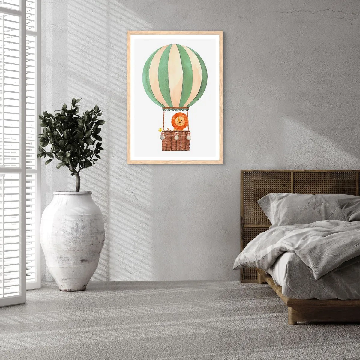 Poster in einem Rahmen aus heller Eiche - Leons Reisen - 30x40 cm