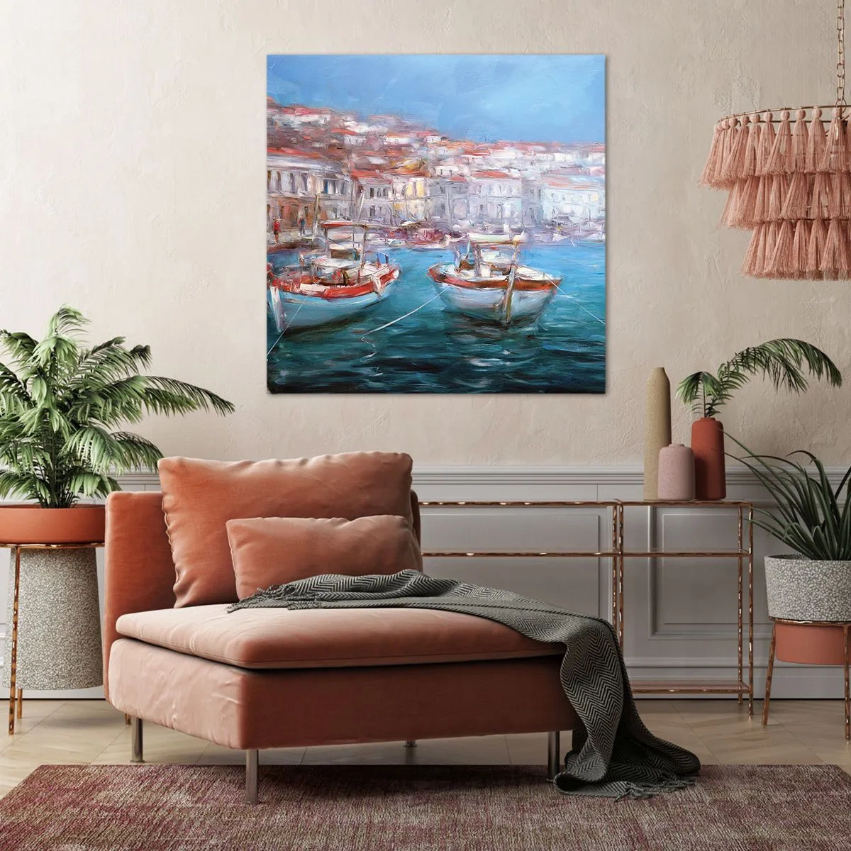 Bild auf Leinwand - Leinwandbild - Italienische Bucht - 70x70 cm