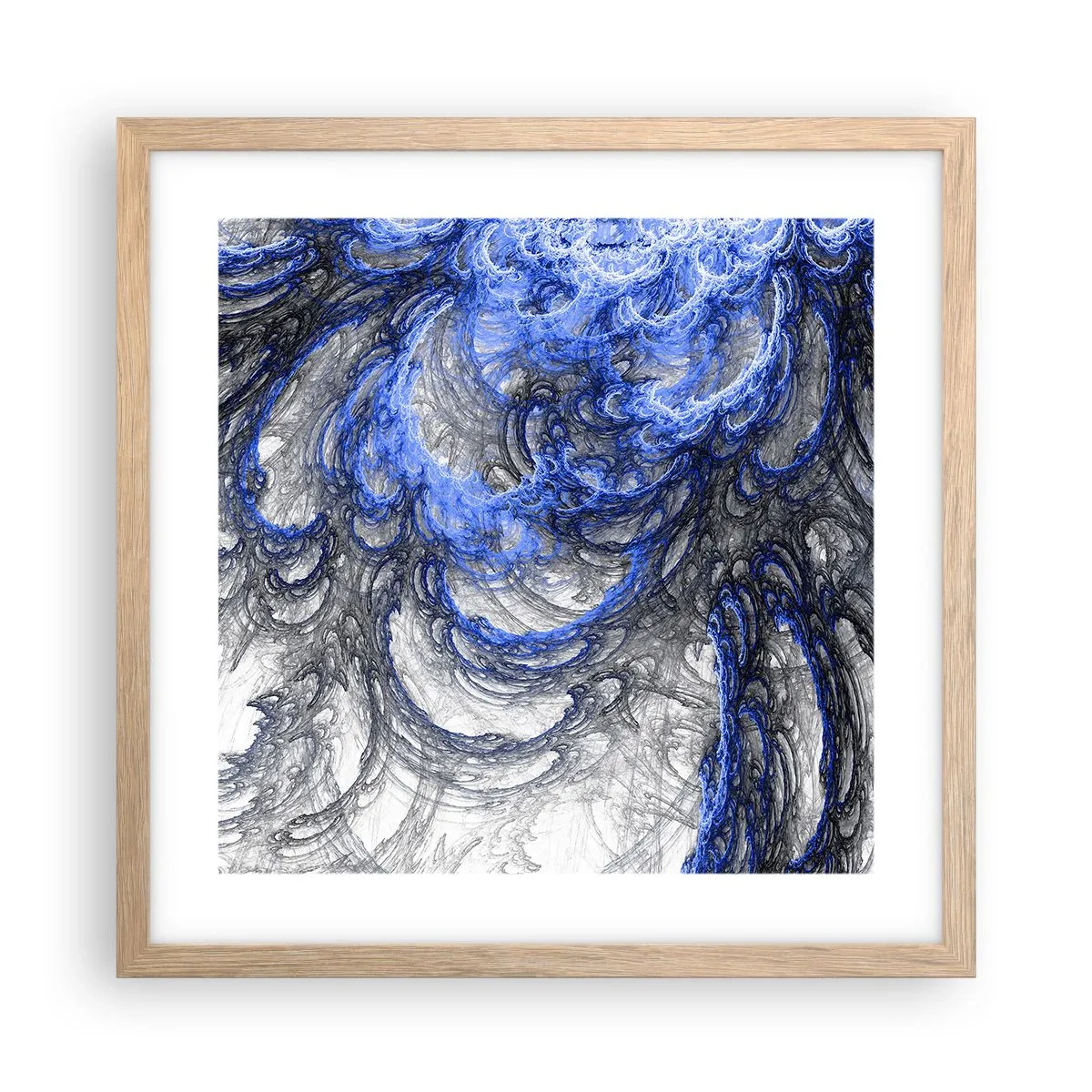 Poster in einem Rahmen aus heller Eiche - Die Geburt einer Welle - 40x40 cm