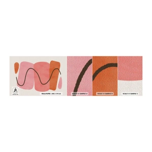 Fototapetenmuster Standard Eco - Sanfte Bewegung der Formen - Abstraktion, Minimalismus, Pastell - 100x30 cm