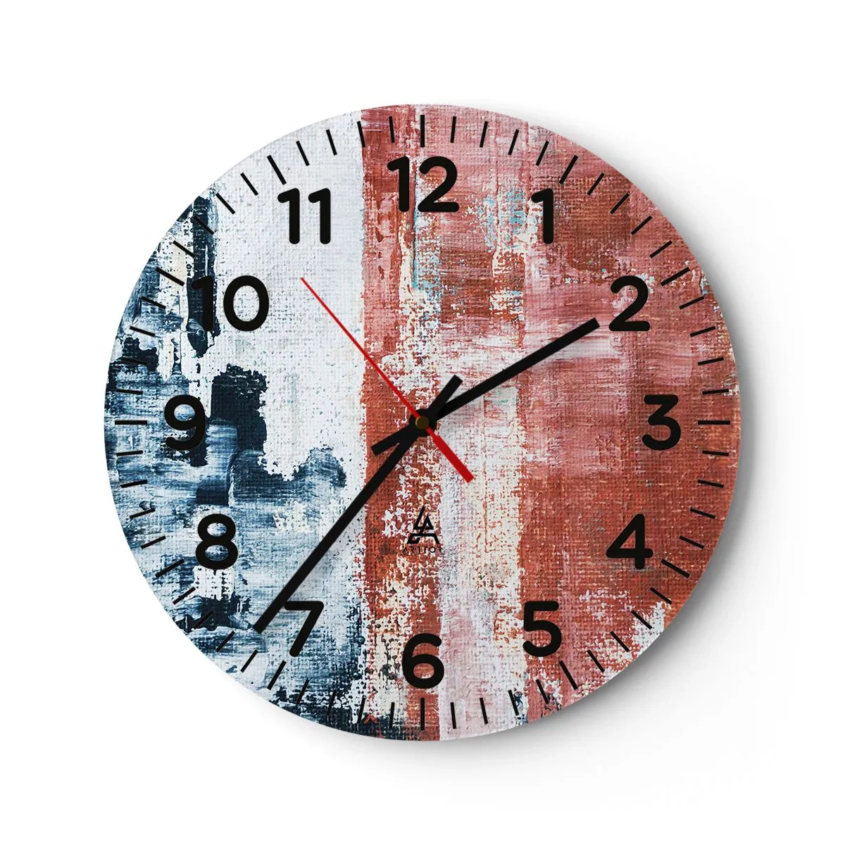 Wanduhr - Glasuhr - Fünfzig-Fünfzig abstrakt - 40x40 cm