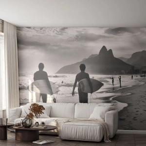 Selbstklebende Fototapete Deluxe Sticker - Single-Wave-Samba - Surfer, Brasilien, Meer - 250x175 cm