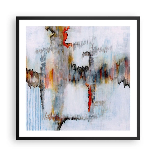 Poster in einem schwarzem Rahmen - Ein Stock auf dem Wasser - 60x60 cm