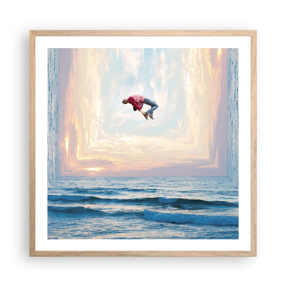 Poster in einem Rahmen aus heller Eiche - In eine andere Dimension - 60x60 cm