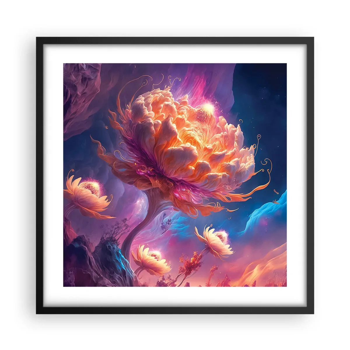 Poster in einem schwarzem Rahmen - Andere Welt - 50x50 cm