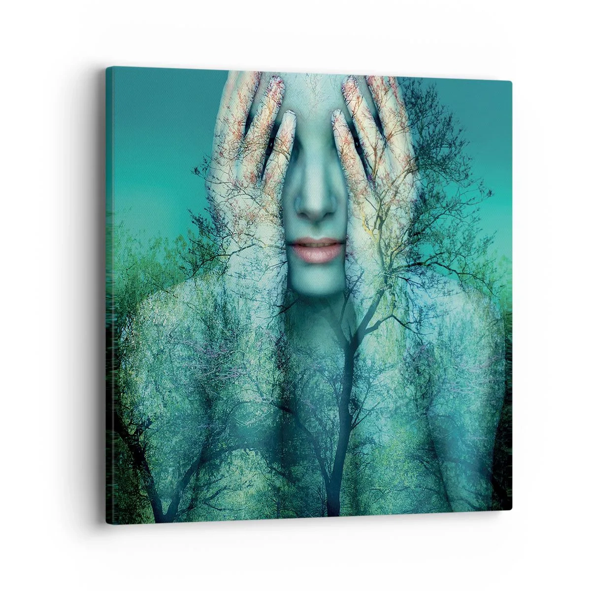 Bild auf Leinwand - Leinwandbild - Eingetaucht in Blau - 40x40 cm