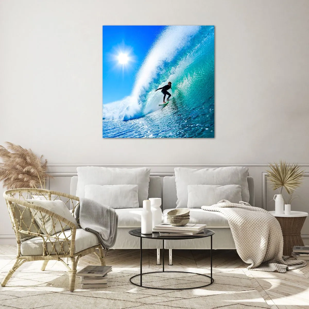 Glasbild - Bild auf glas - Durch das große Blau - 60x60 cm