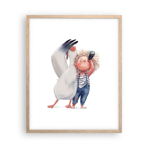 Poster in einem Rahmen aus heller Eiche - Toller Reiseplan - 40x50 cm