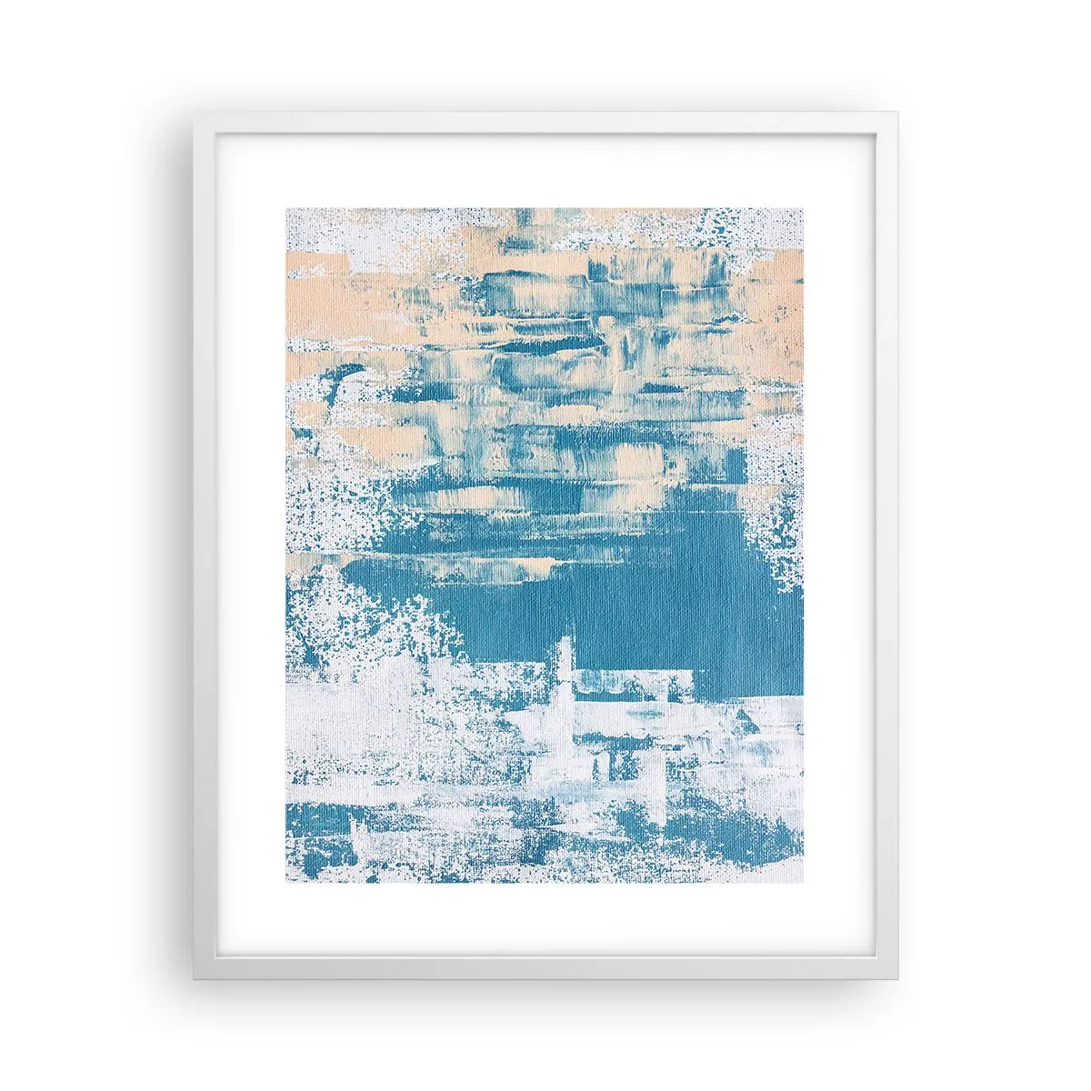 Poster in einem weißen Rahmen - Durch einen Eiszapfen - 40x50 cm