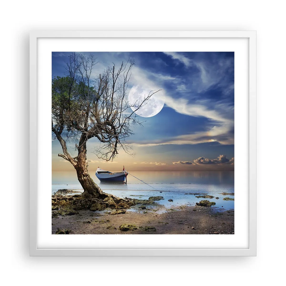 Poster in einem weißen Rahmen - Ist das das Ende oder der Anfang? - 50x50 cm