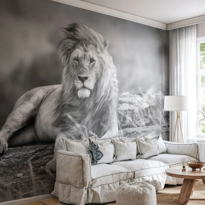 Fototapete Premium Canvas - Königliche Siesta - Löwe, Tiere, Natur - 200x140 cm