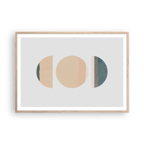 Poster in einem Rahmen aus heller Eiche - Ein Rad hinter dem anderen… - 100x70 cm