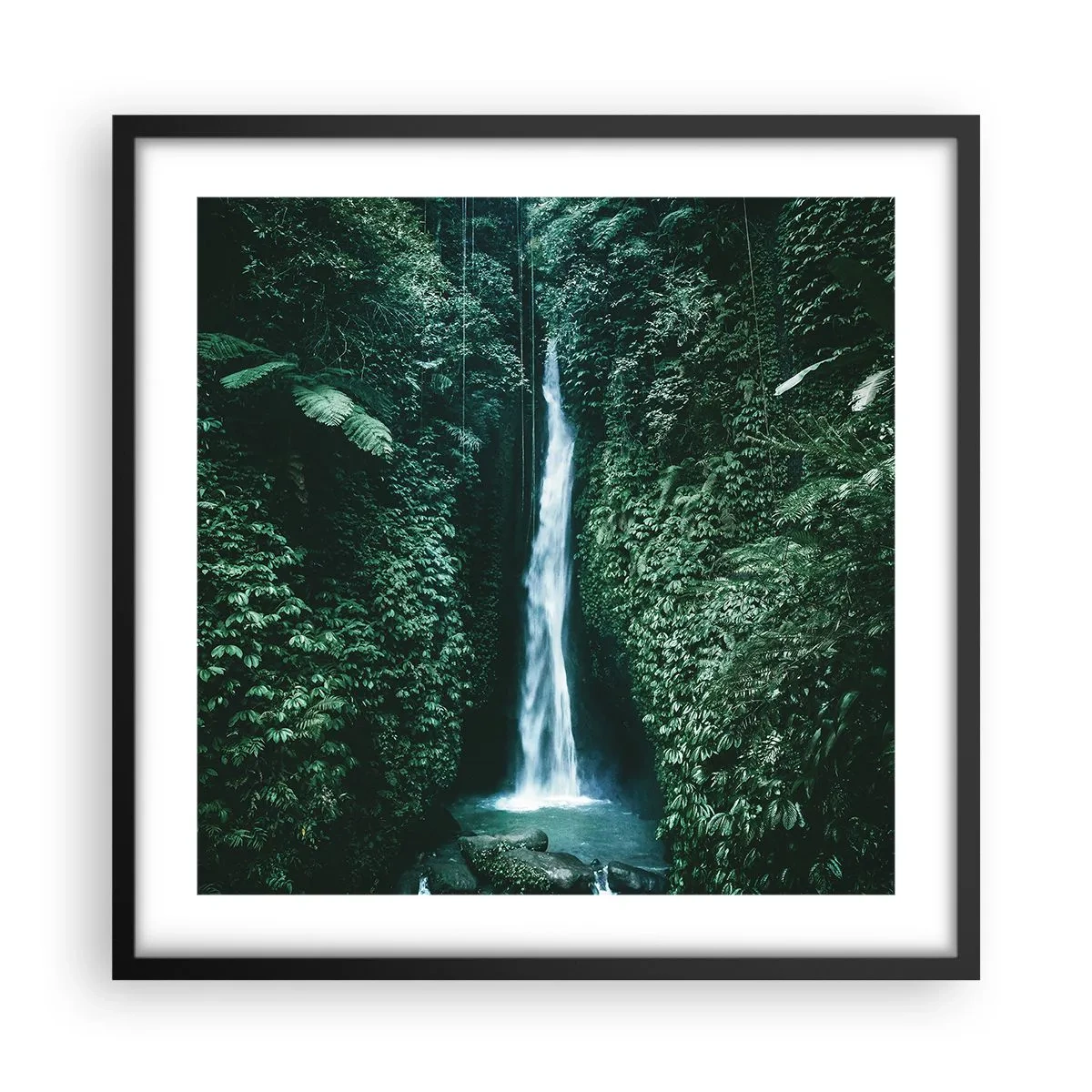 Poster in einem schwarzem Rahmen - Tropisches Spa - 50x50 cm