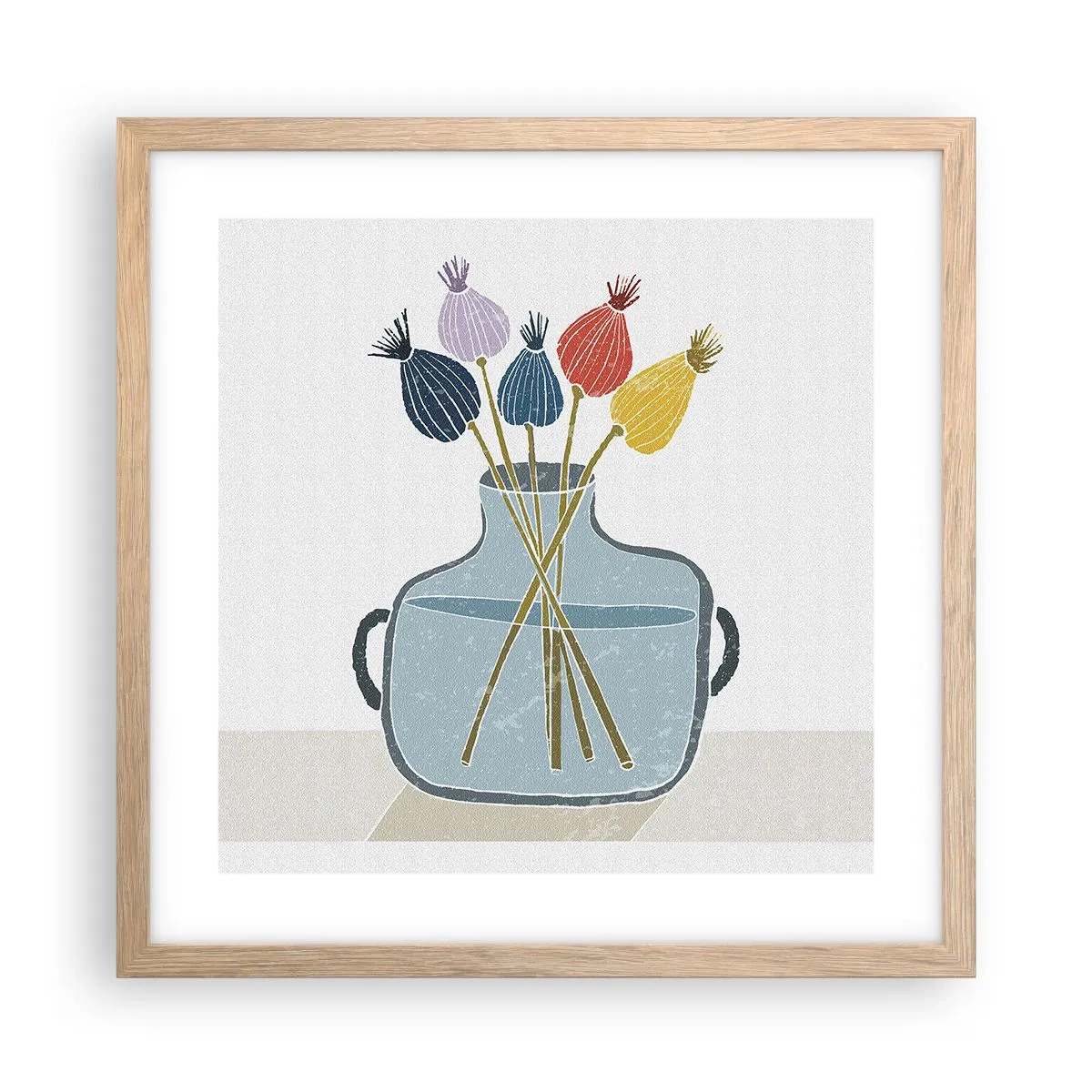 Poster in einem Rahmen aus heller Eiche - Es ist mucksmäuschenstill - 40x40 cm