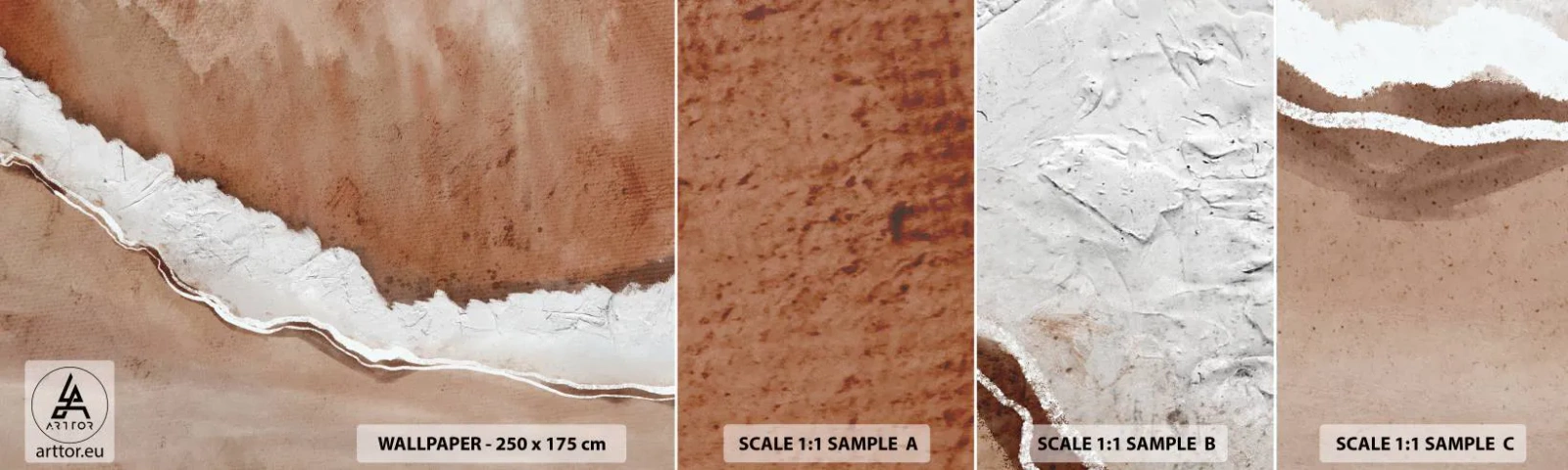 Fototapeten Muster Selbstklebend Deluxe Sticker - In Farben der Erde - Rand, Sand, Strand - 100x30 cm