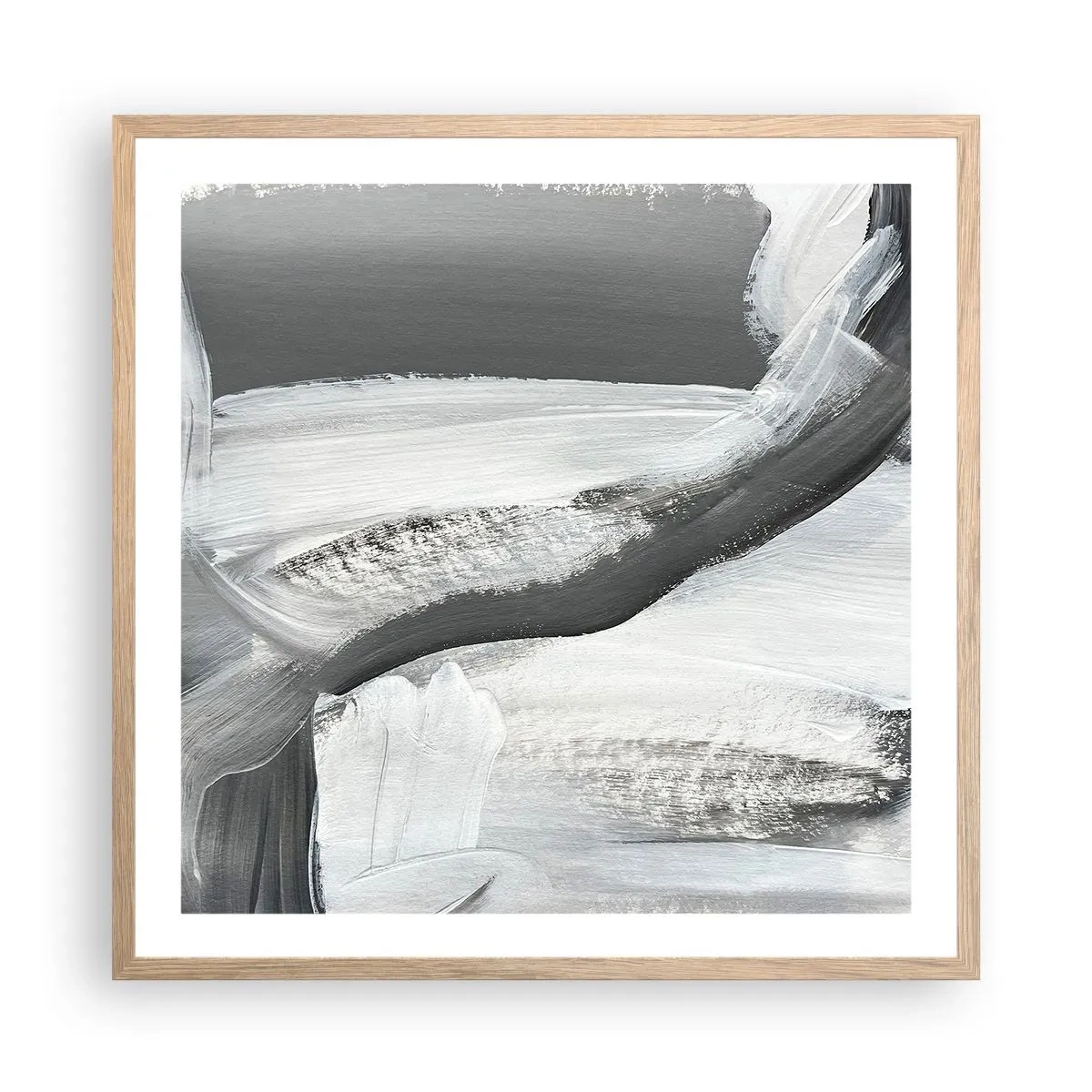 Poster in einem Rahmen aus heller Eiche - Entscheidender Schritt - 60x60 cm