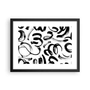 Poster in einem schwarzem Rahmen - Schwarz auf Weiß - 40x30 cm