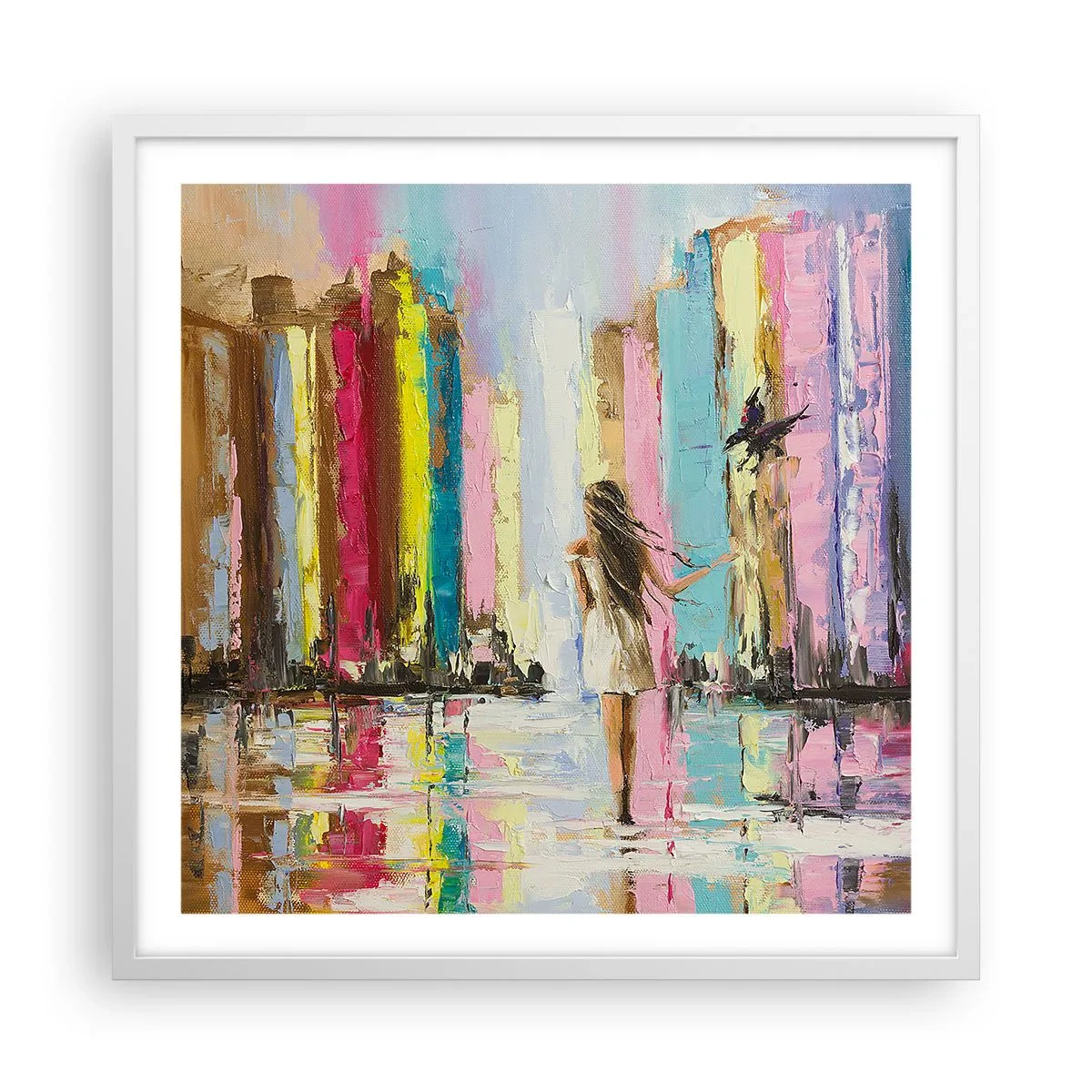 Poster in einem weißen Rahmen - Folge mir - 60x60 cm