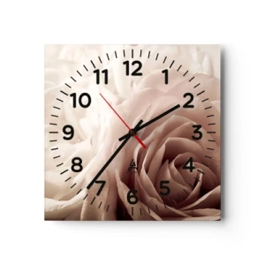 Wanduhr - Glasuhr - Im Herzen der Rose - 40x40 cm