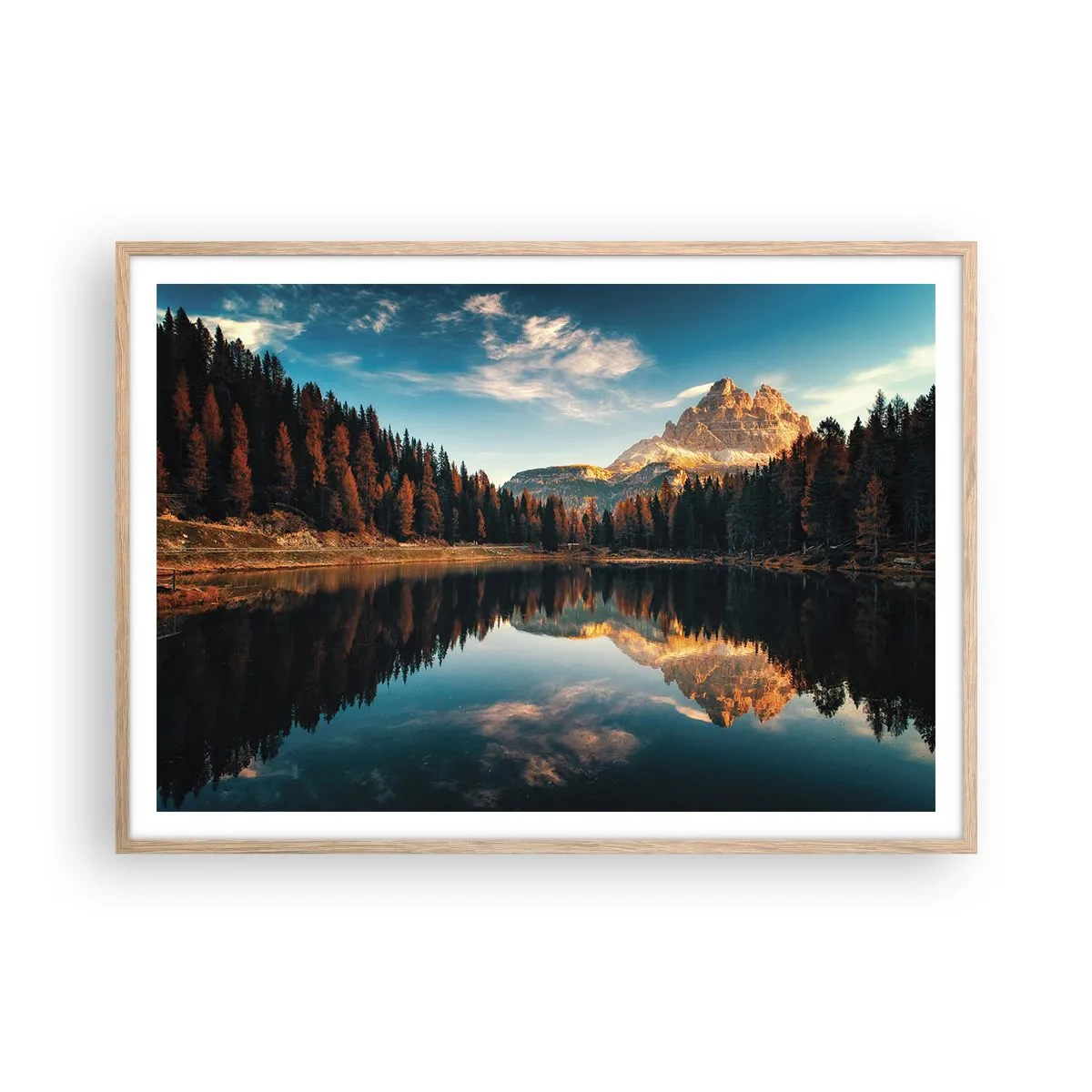 Poster in einem Rahmen aus heller Eiche - Doppelte Landschaft - 100x70 cm