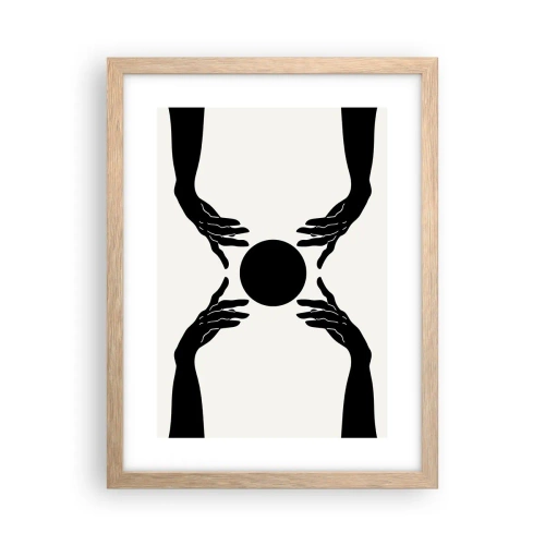 Poster in einem Rahmen aus heller Eiche - Geheimes Zeichen - 30x40 cm