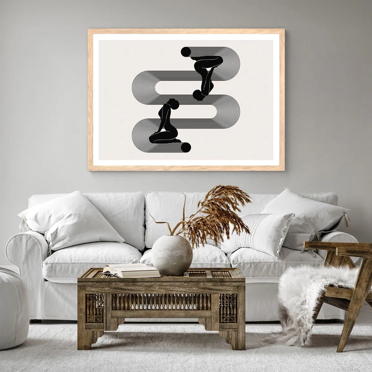 Poster in einem Rahmen aus heller Eiche - Sinnliche Symmetrie - 100x70 cm