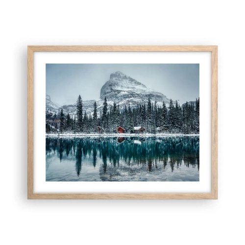 Poster in einem Rahmen aus heller Eiche - Kanadischer Rückzug - 50x40 cm