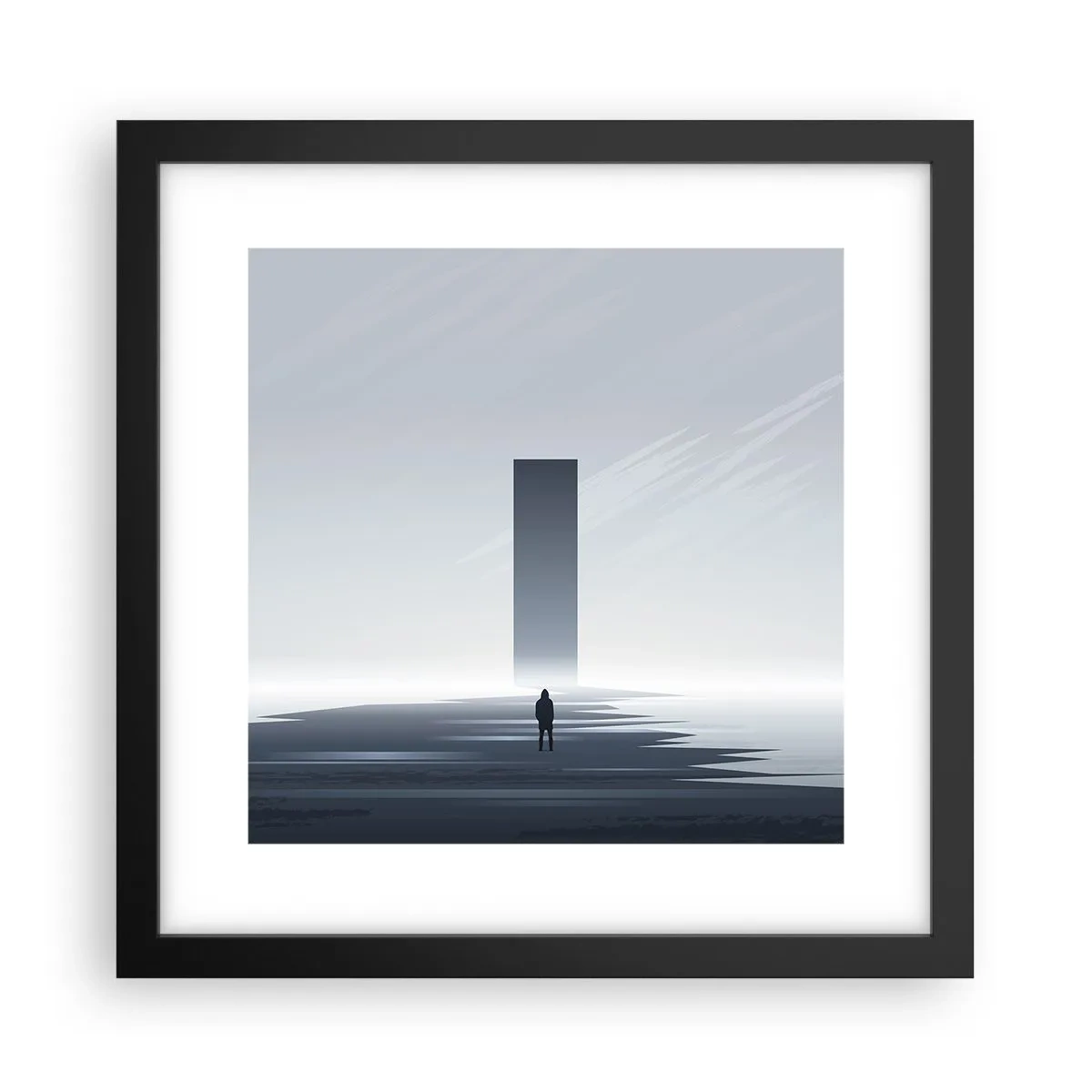 Poster in einem schwarzem Rahmen - Chance oder Bedrohung? - 30x30 cm