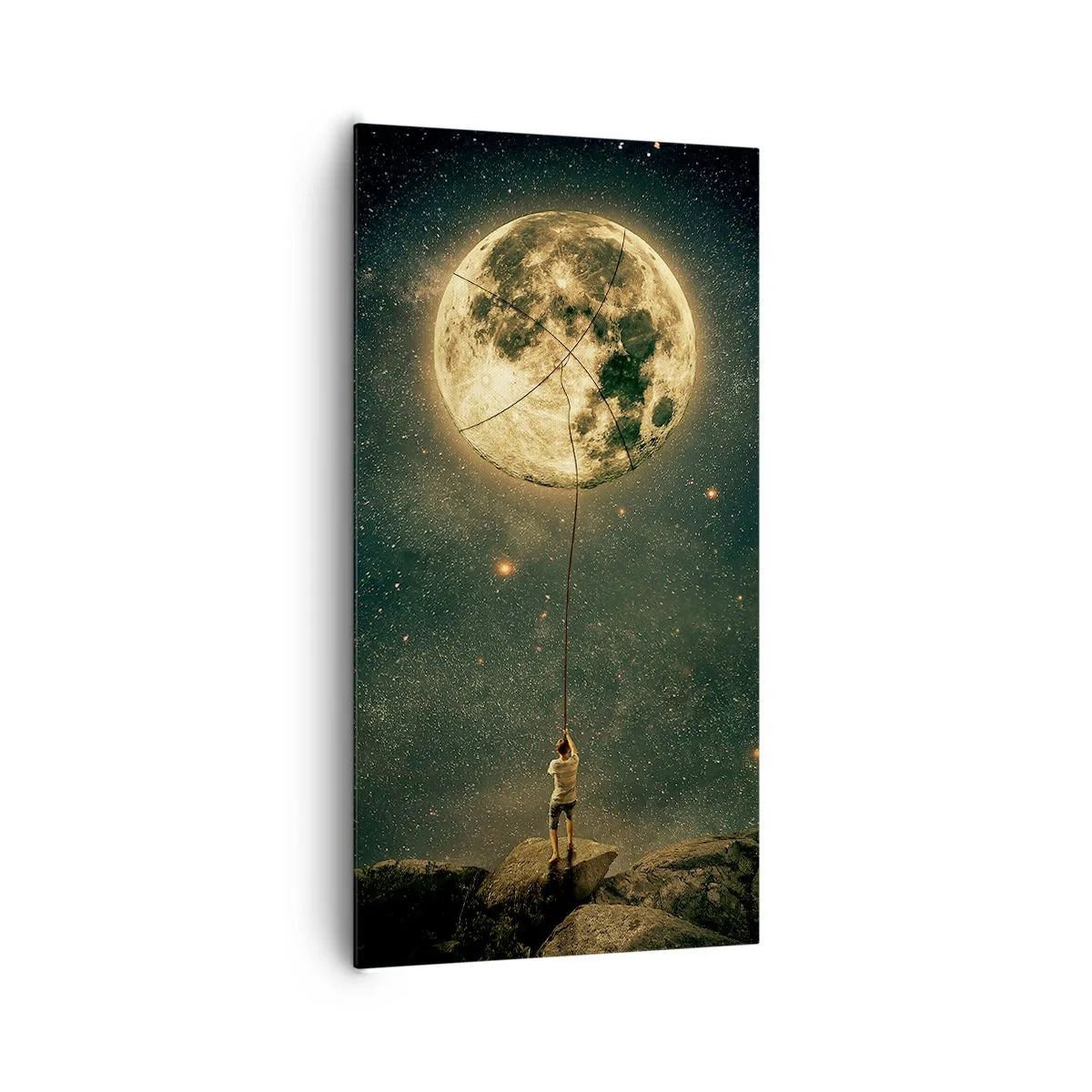 Bild auf Leinwand - Leinwandbild - Der Mann, der den Mond gestohlen hat - 65x120 cm