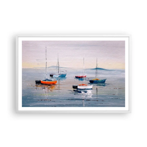 Poster in einem weißen Rahmen - Wohlverdiente Ruhe - 91x61 cm