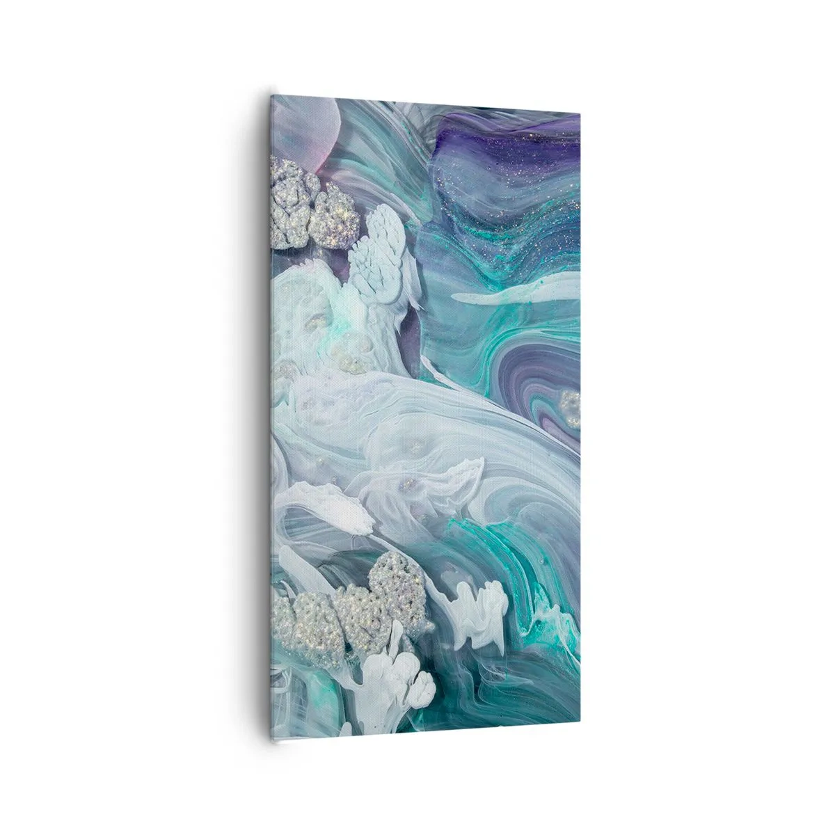 Bild auf Leinwand - Leinwandbild - Strömungen von Himmelblau - 65x120 cm